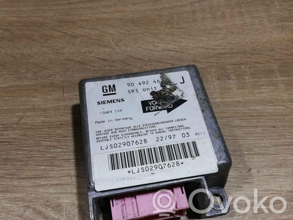 Centralina/modulo airbag   90492467