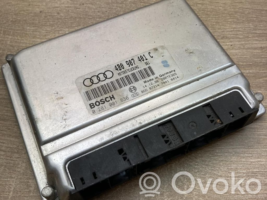 Engine control unit/module ECU   4B0907401C,0281001836