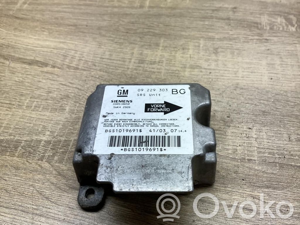 Opel Zafira A Centralina/modulo airbag