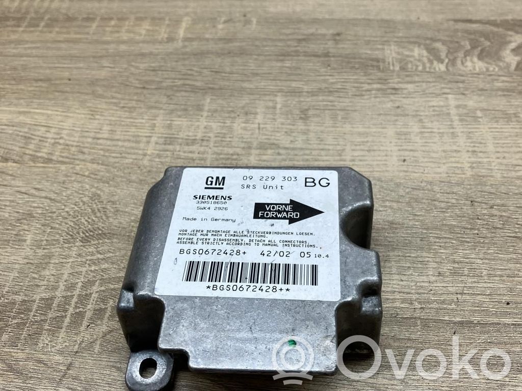 Opel Zafira A Centralina/modulo airbag