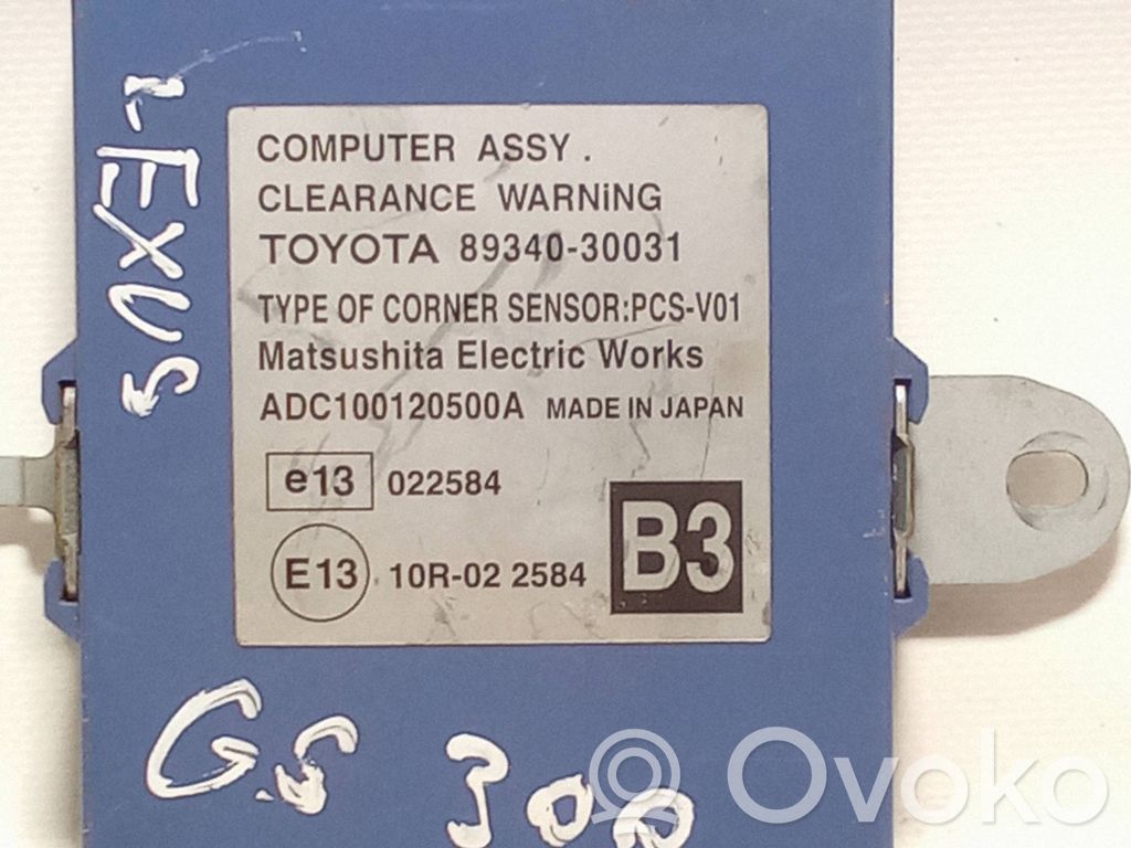 Sterownik / Moduł parkowania PDC   8934030031,10R02258,ADC100120500A,E1022584