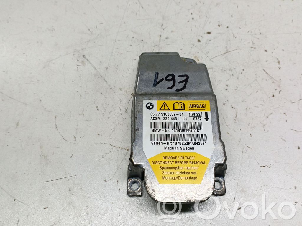Module de contrôle airbag   9160557,2204431,31916055701S,07B253MA04257