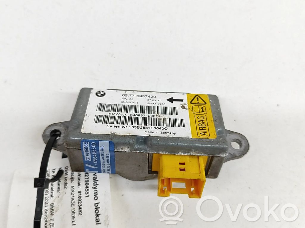 BMW 7 E65 E66 Unidad de control/módulo del Airbag 