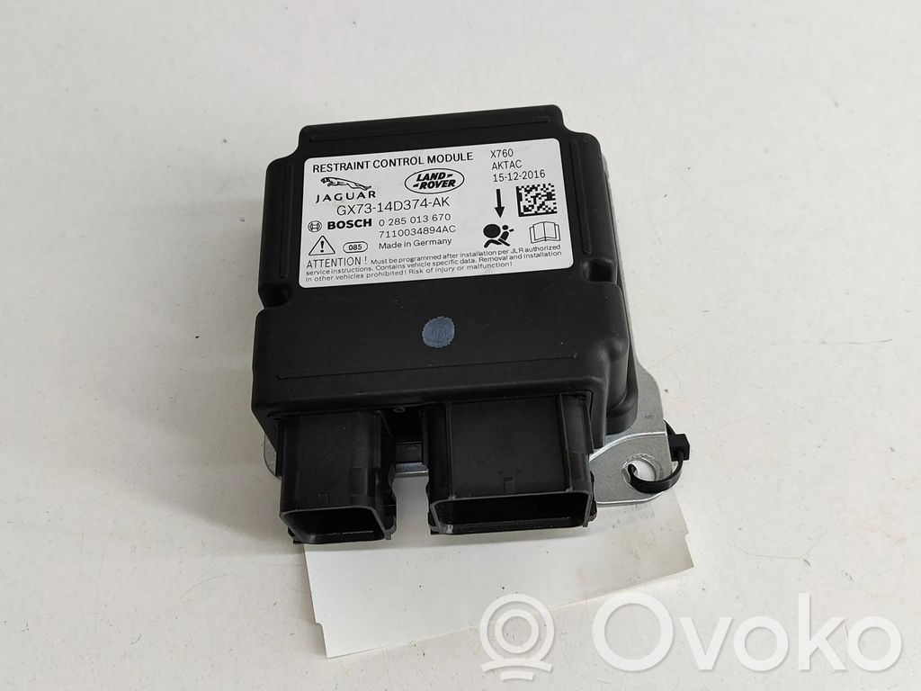 Jaguar XE Unitate/modul de comandă airbaguri 
