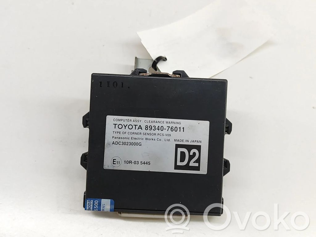 Lexus CT 200H Pysäköintitutkan (PCD) ohjainlaite/moduuli 