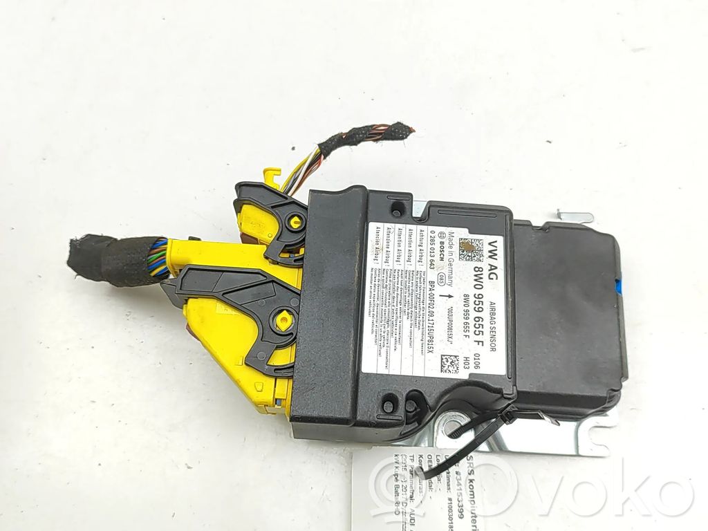 Unidad de control/módulo del Airbag   8W0959655F,0285013643