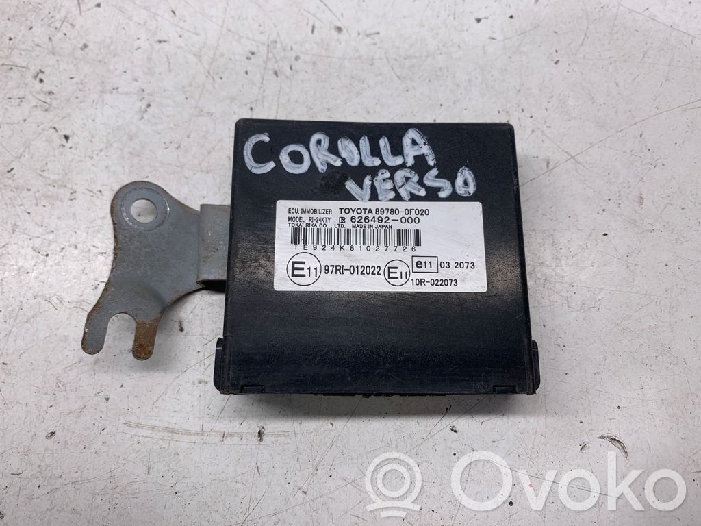 Toyota Corolla Verso E121 Unitate/modul comandă imobilizator 