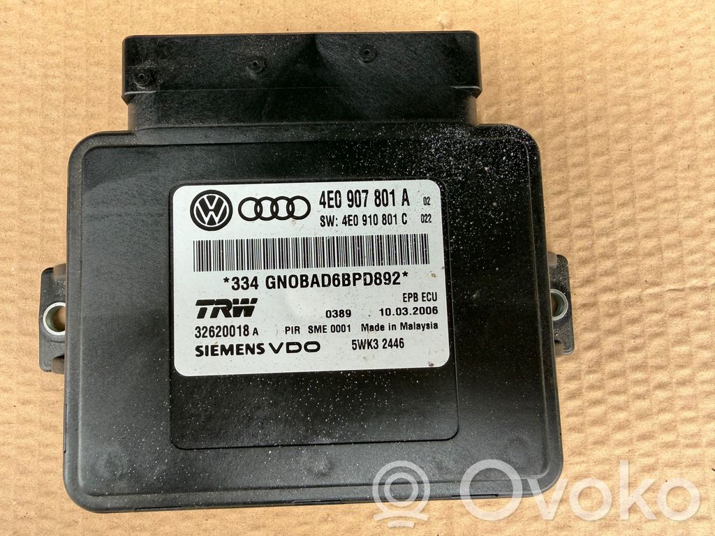Audi A8 S8 D3 4E Módulo de control del freno de mano 