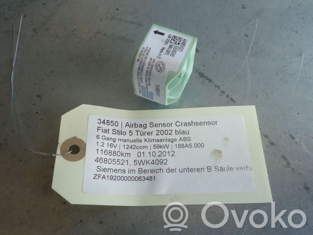 Fiat Stilo Czujnik uderzenia Airbag 
