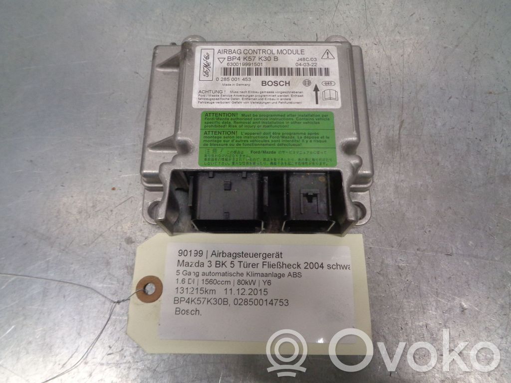 Sterownik / Moduł Airbag   BP4K57K30B,BP4K57K30B,02850014753,02850014753,630019991501,BP4K57K30B