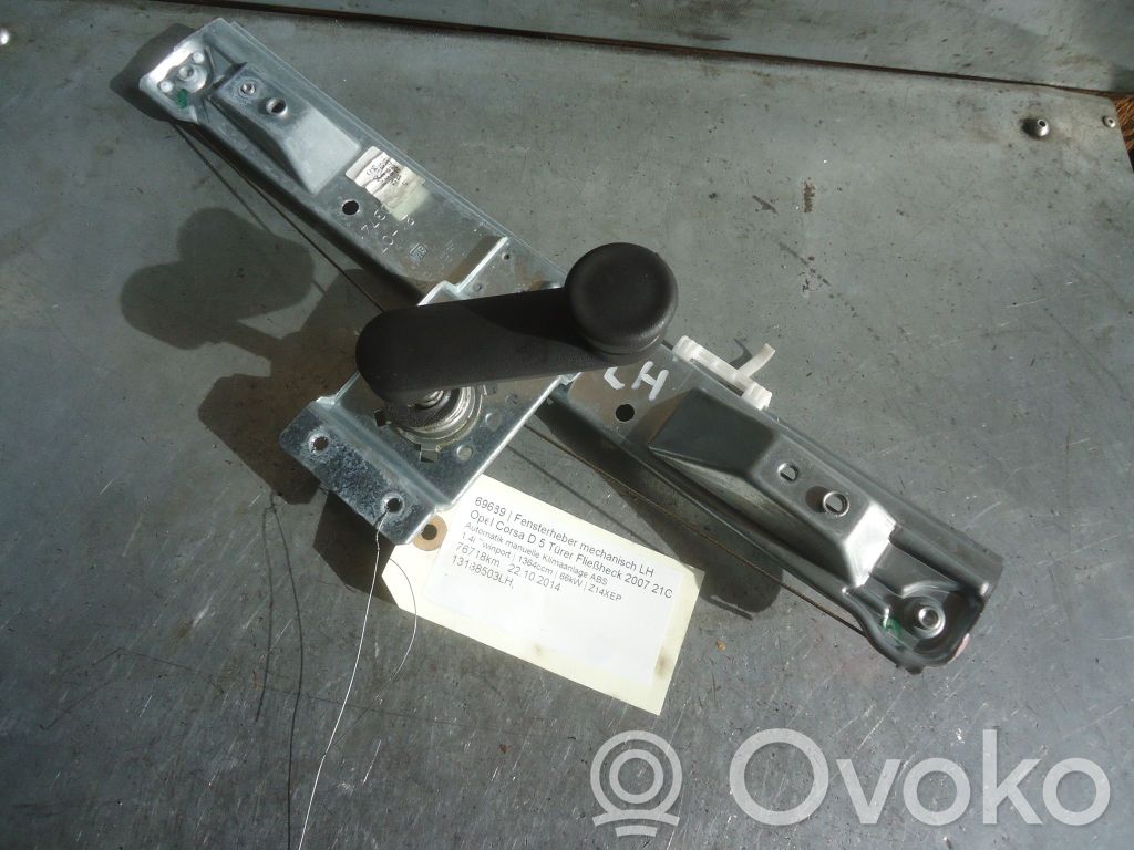 Opel Corsa D Alzacristalli manuale della portiera posteriore 