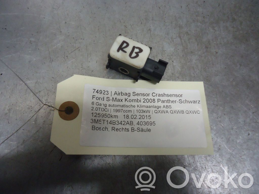 Sensor impacto/accidente para activar Airbag   3M5T14B342AB,403695,090707,3M5T14B342AB,403695
