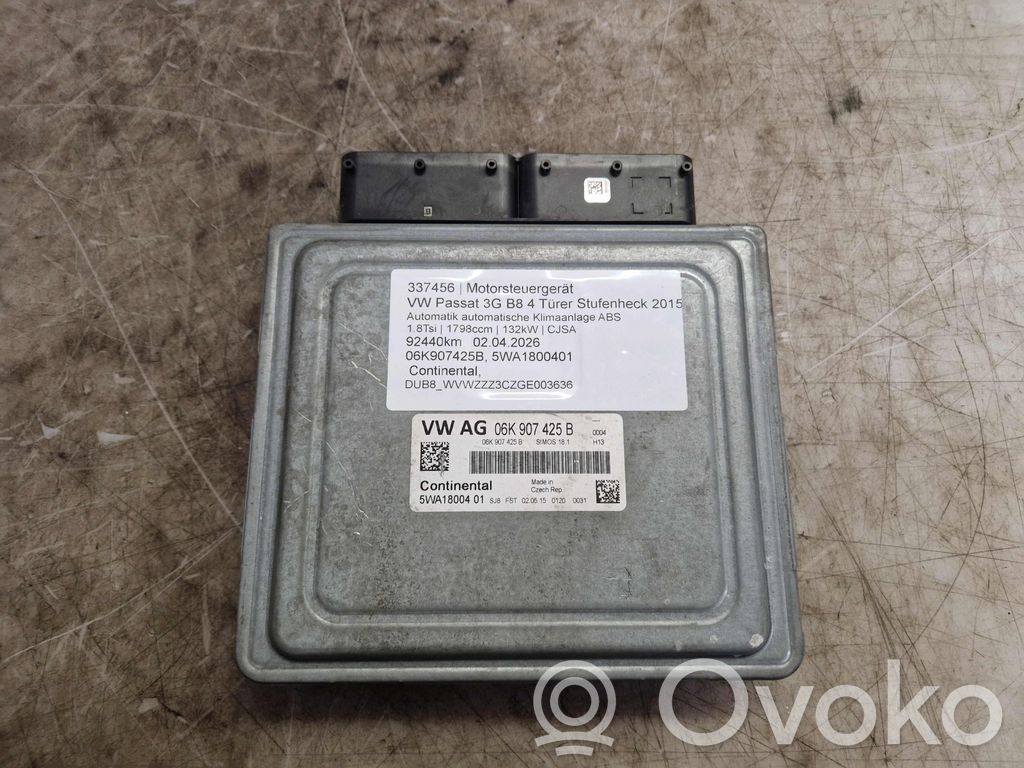 Volkswagen PASSAT B8 Engine control unit/module 