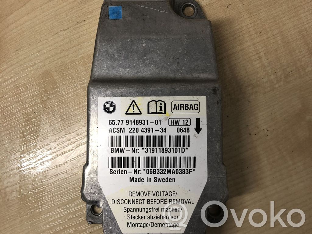 Unidad de control/módulo del Airbag   9118931,2204391