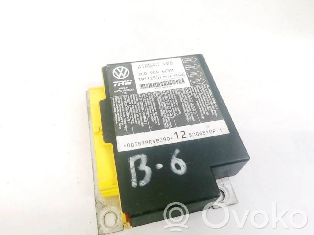 Module de contrôle airbag   3C0909605M,391125,391125,3C0909605M