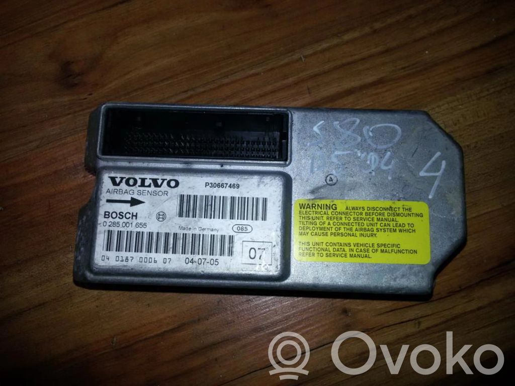 Centralina/modulo airbag   0285001655,P30667469,0285001655,P30667469