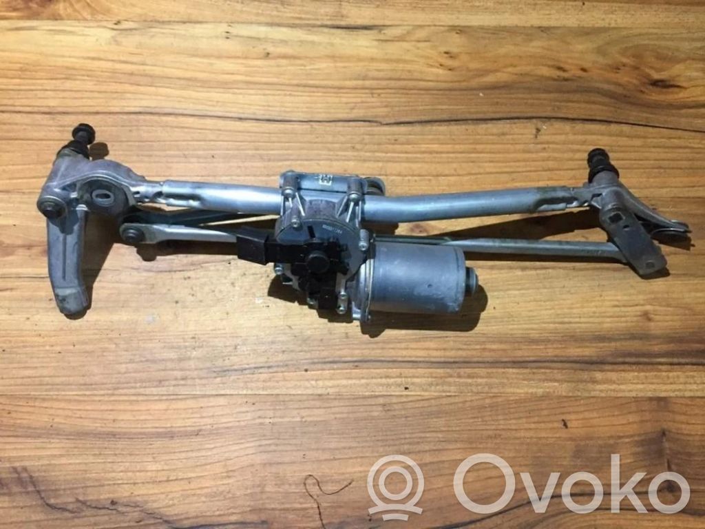 Front wiper linkage and motor