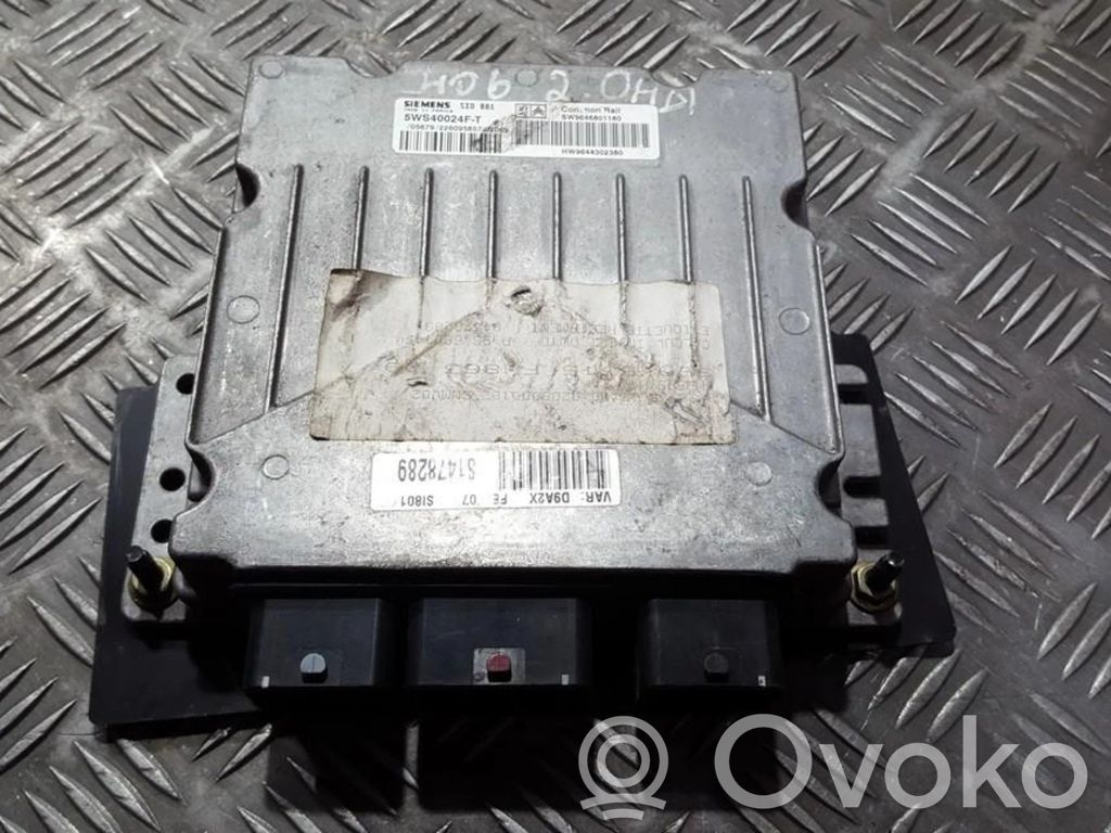Sterownik / Moduł ECU   9646801180,SW9646801180,5WS40024FT,5WS40024FT,81478289,9646801180,HW9644302380,SID801,SW9646801180