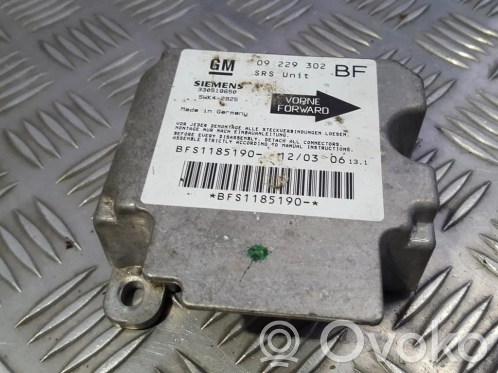 Sterownik / Moduł Airbag   09229302,BFS1185190,09229302,BFS1185190