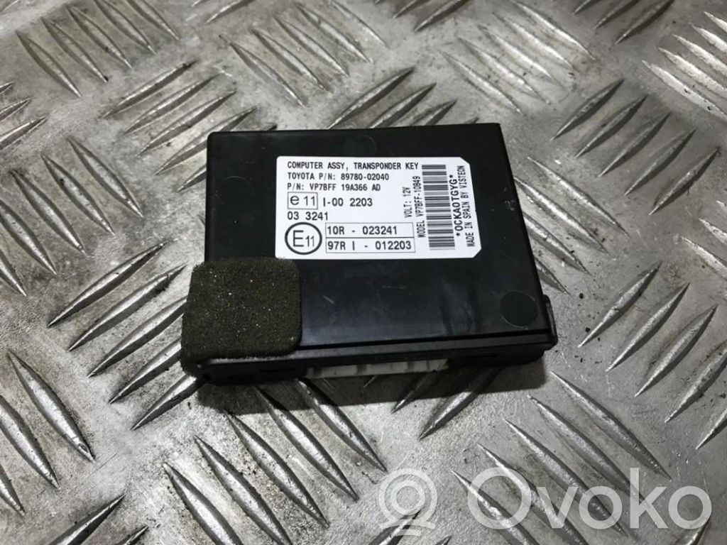 Toyota Auris 150 Unitate/modul comandă imobilizator 