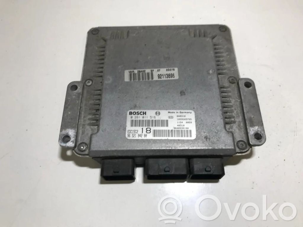 Engine control unit/module   0281011516,9652184280,0281011516,040310,1039S03795,48310,92113696,9640938180,9652184280