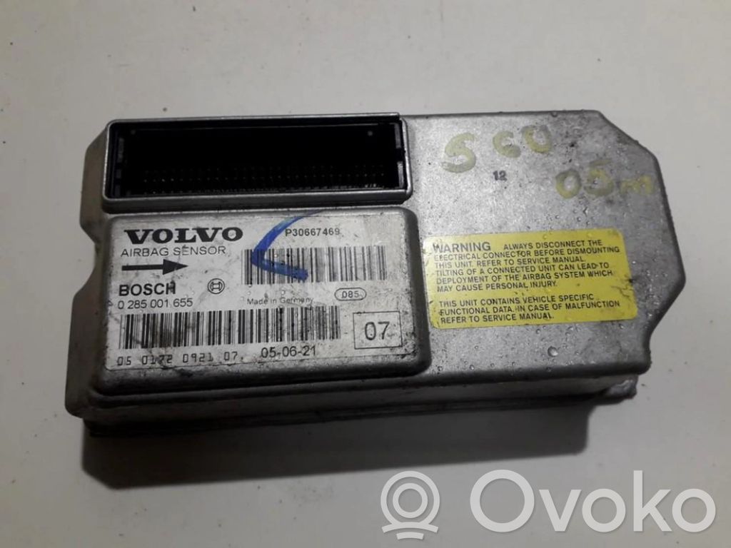Unidad de control/módulo del Airbag   0285001655,P30667469,0285001655,P30667469
