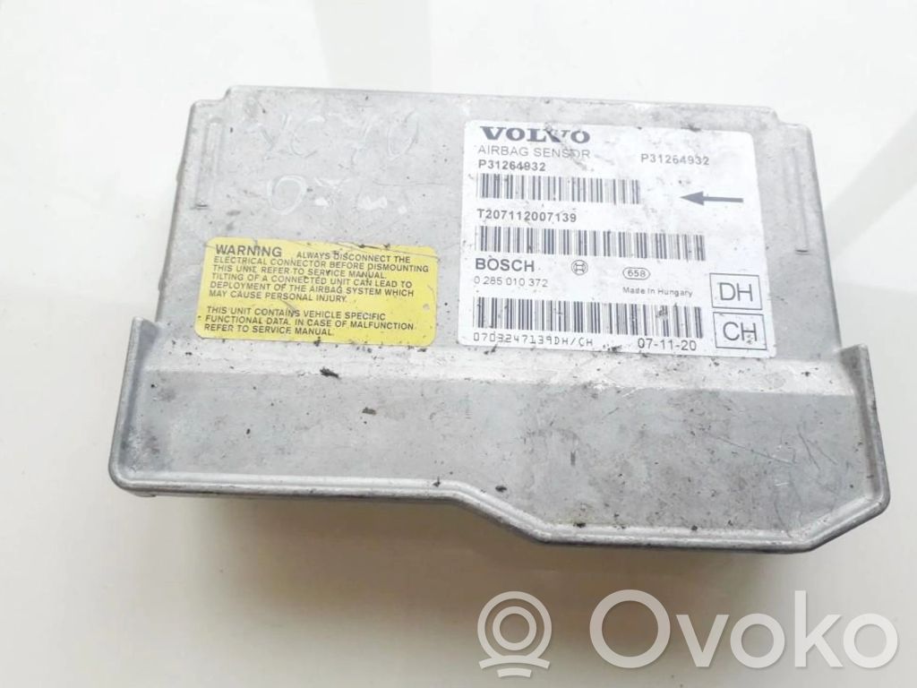 Module de contrôle airbag   0285010372,P31264932,0285010372,P31264932