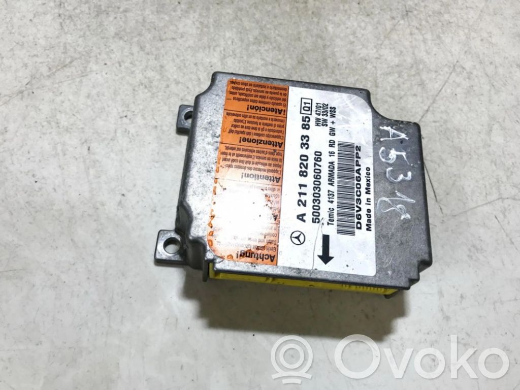 Sterownik / Moduł Airbag   A2118203385,500303060760,500303060760,A2118203385