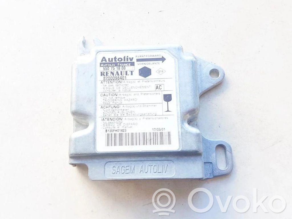 Centralina/modulo airbag   8200098401,550751800,550751800,8200098401