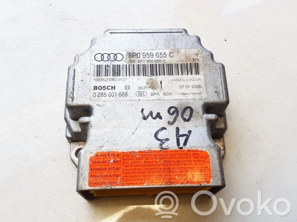 Module de contrôle airbag   8P0959655C,0285001666,0285001666,8P0959655C