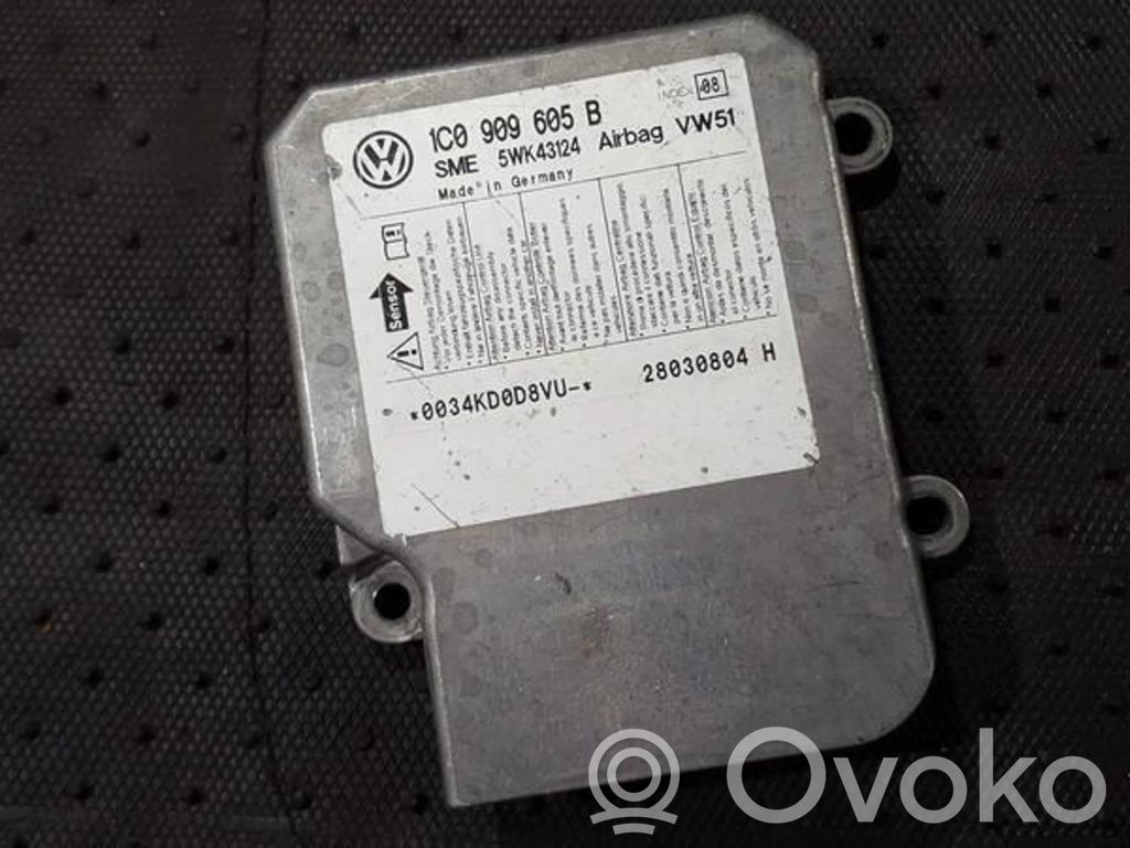 Unidad de control/módulo del Airbag   1C0909605B,5WK43124,1C0909605B,5WK43124