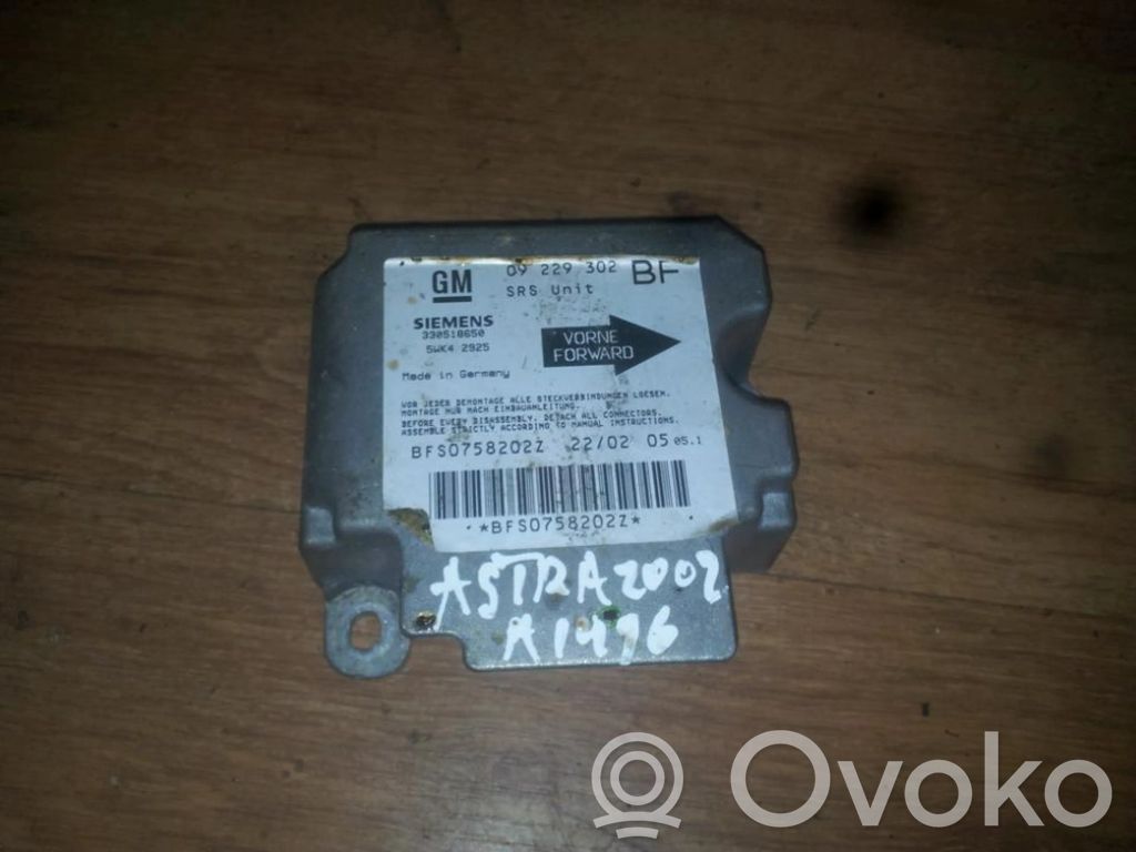 Unidad de control/módulo del Airbag   09229302BF,5WK42925,09229302BF,5WK42925
