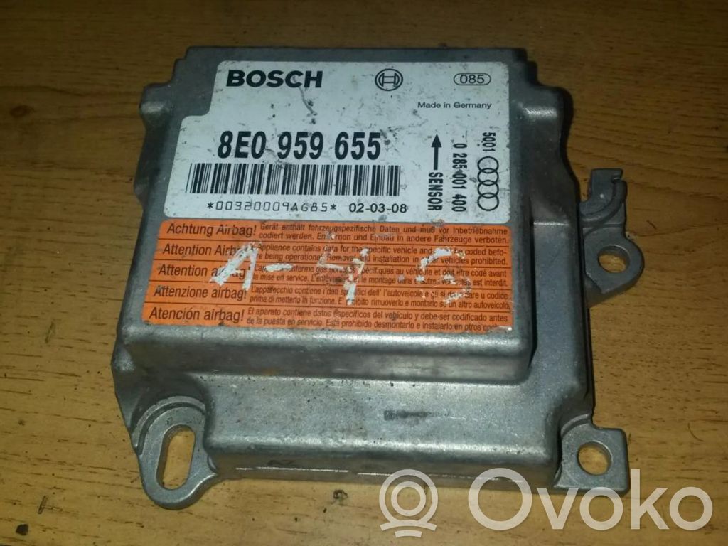 Audi A4 S4 B6 8E 8H Centralina/modulo airbag