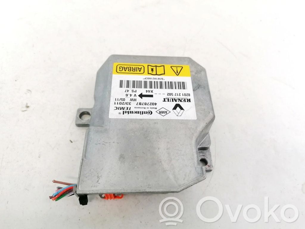 Sterownik / Moduł Airbag   8201217502,402787B7,402787B7,8201217502