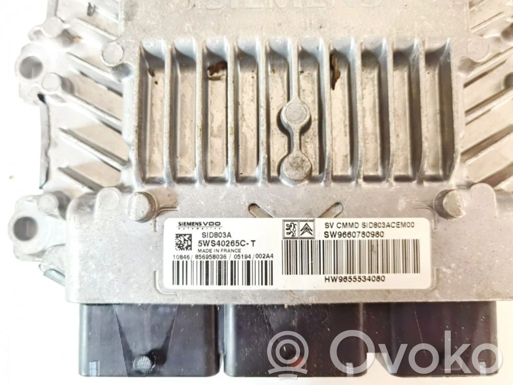 Engine control unit/module   9660780980,HW9655534080,5WS40265CT,9660780980,HW9655534080,SID803A