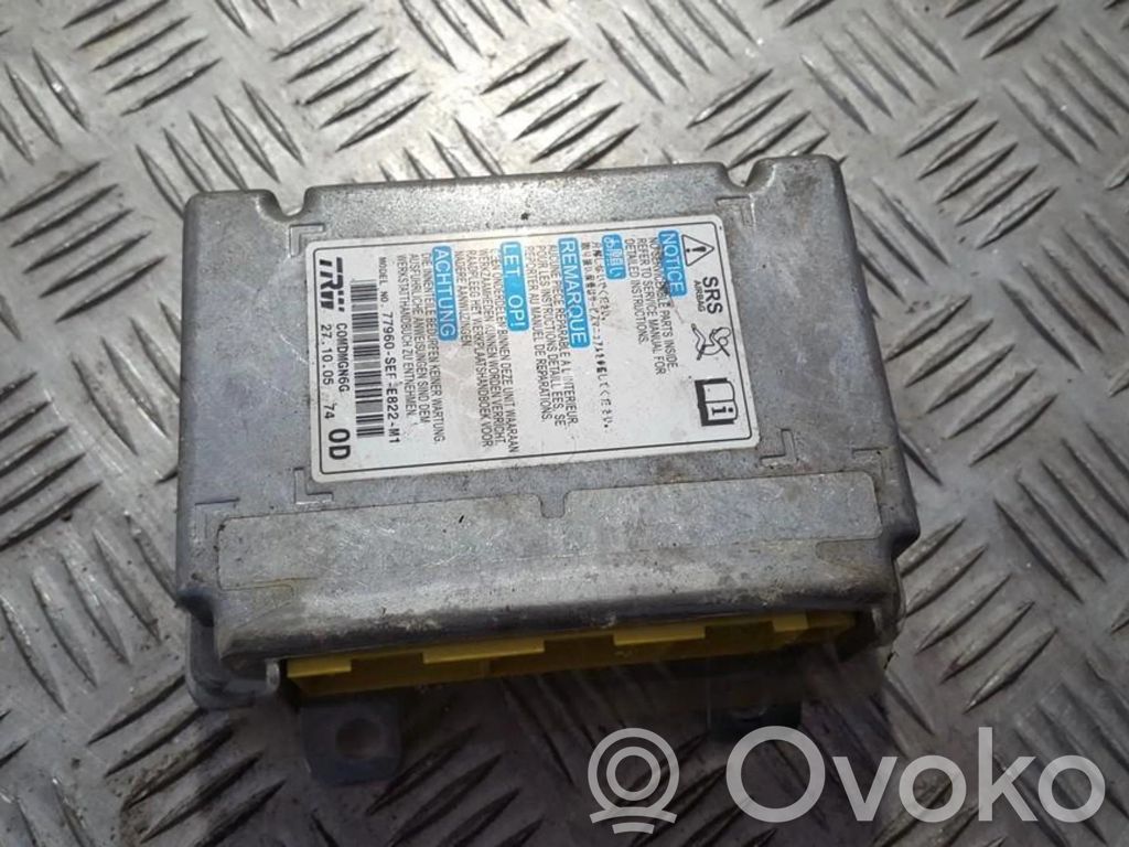 Centralina/modulo airbag   77960SEFE822M1,77960SEFE822M1,77960SEFE822M1,77960SEFE822M1