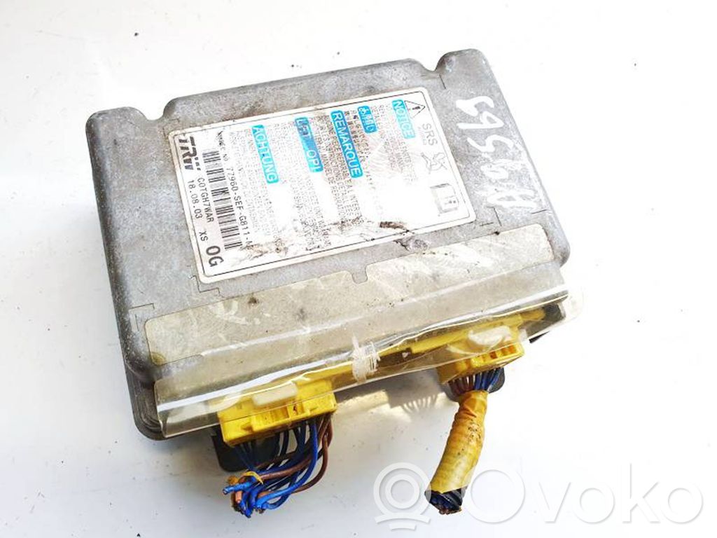 Centralina/modulo airbag   77960SEFG811M1,77960SEFG811M1,180803XS0G,77960SEFG811M1,77960SEFG811M1