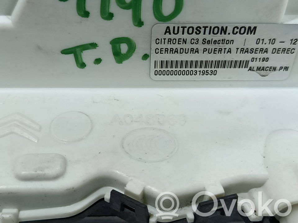 Citroen C3 Aizmugurē slēdzene 