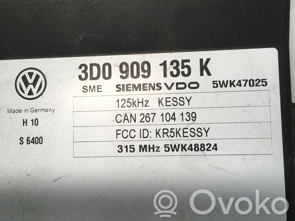 Volkswagen Touareg I Keyless (KESSY) go control unit/module 