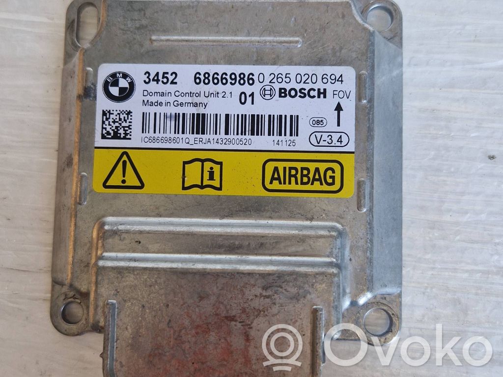 BMW 5 F10 F11 Unitate/modul de comandă airbaguri 
