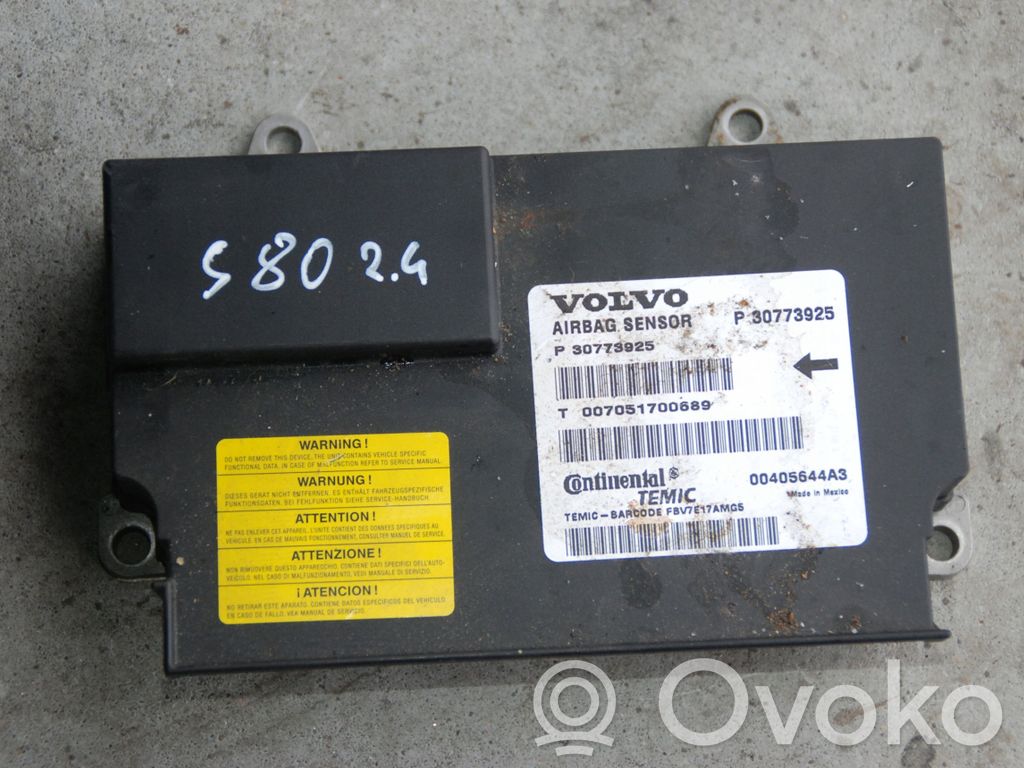 Volvo S80 Turvatyynyn ohjainlaite/moduuli 