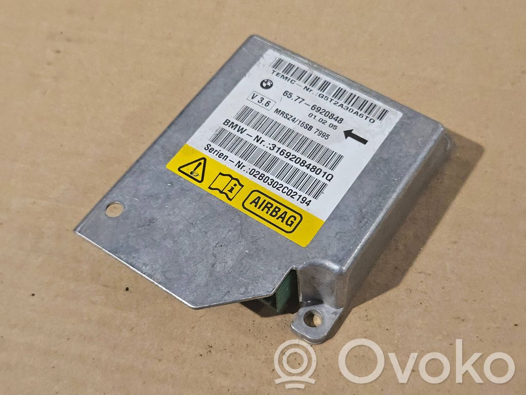 Unidad de control/módulo del Airbag   6920848,G5T2A30A6T0,02B0302C02194,31692084801Q