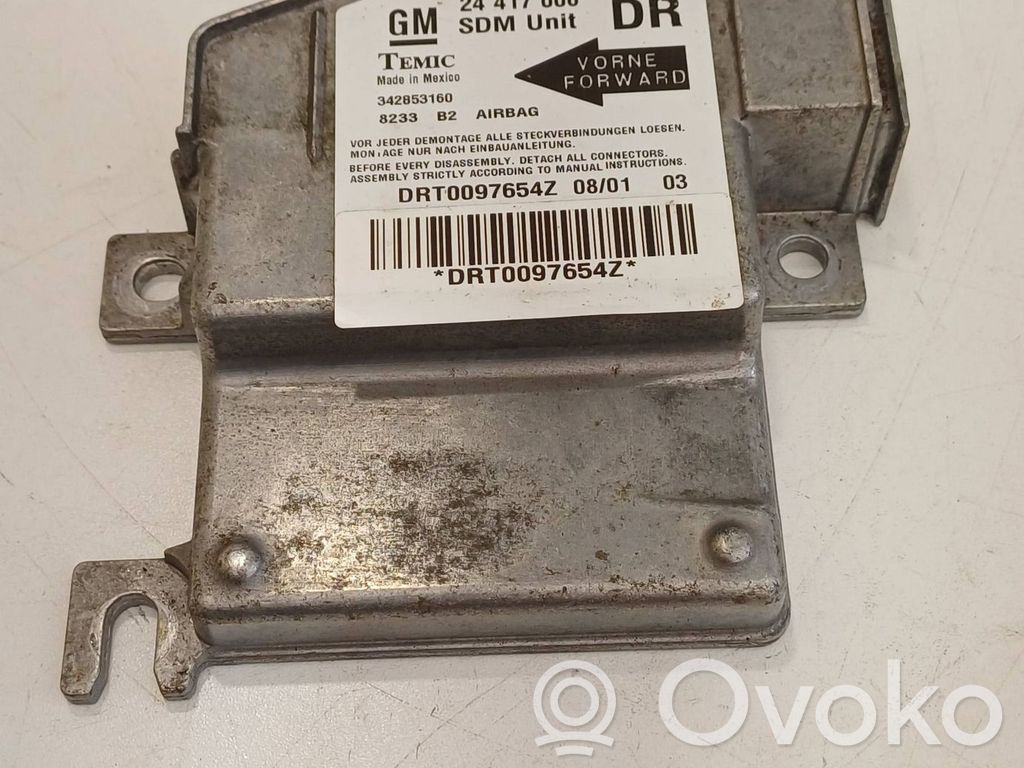 Opel Corsa C Airbag control unit/module 