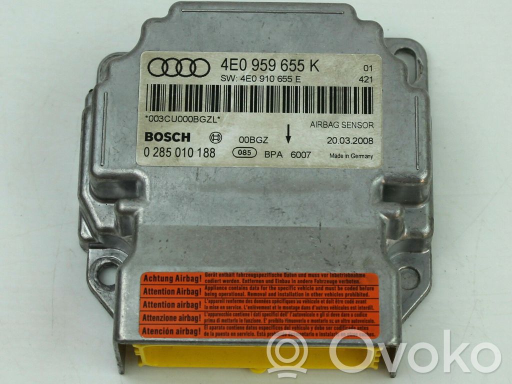 Airbag control unit/module   4E0959655K,4E0959655
