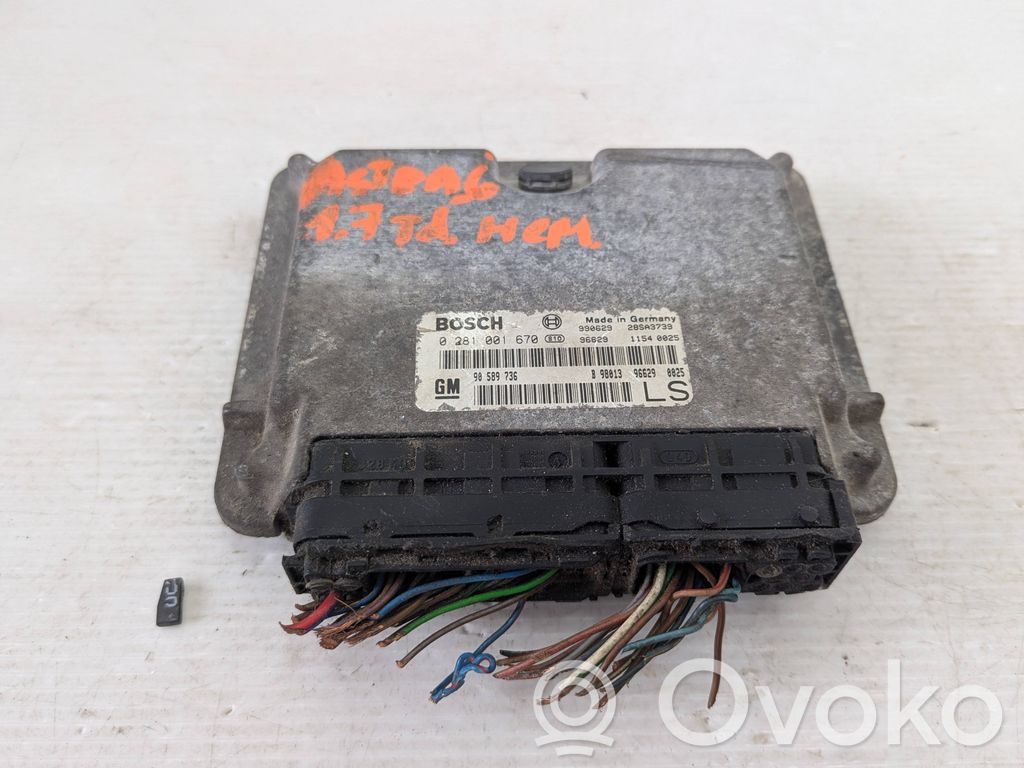 Engine control unit/module   0281001670,90589736,28SA3739,11540025,96629,990629,B98013966290025