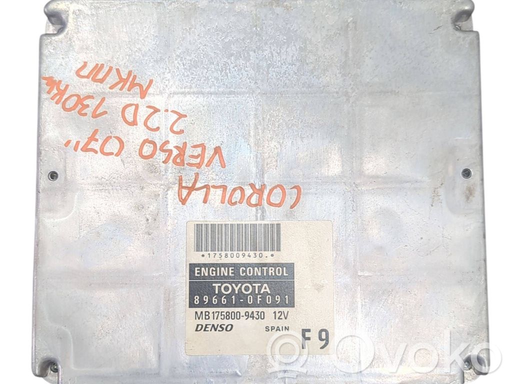 Toyota Corolla Verso AR10 Sterownik / Moduł ECU 