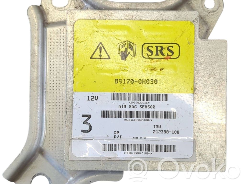 Toyota Aygo AB10 Airbag control unit/module 