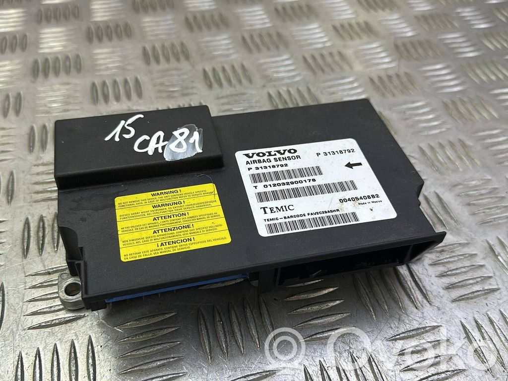Airbag control unit/module   31318792,P31318792,P31318792,00405408B2,31318792