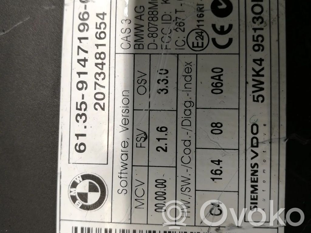 BMW 3 E92 E93 CAS valdymo blokas/ modulis 