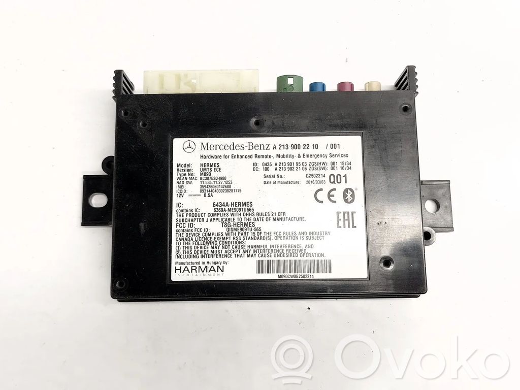 Mercedes-Benz E W213 Bluetooth control unit module 